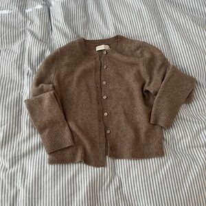 Brown Merino Wool-Blend Cardigan